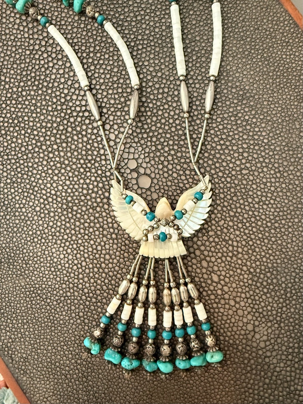 Native American MOP Eagle Necklace